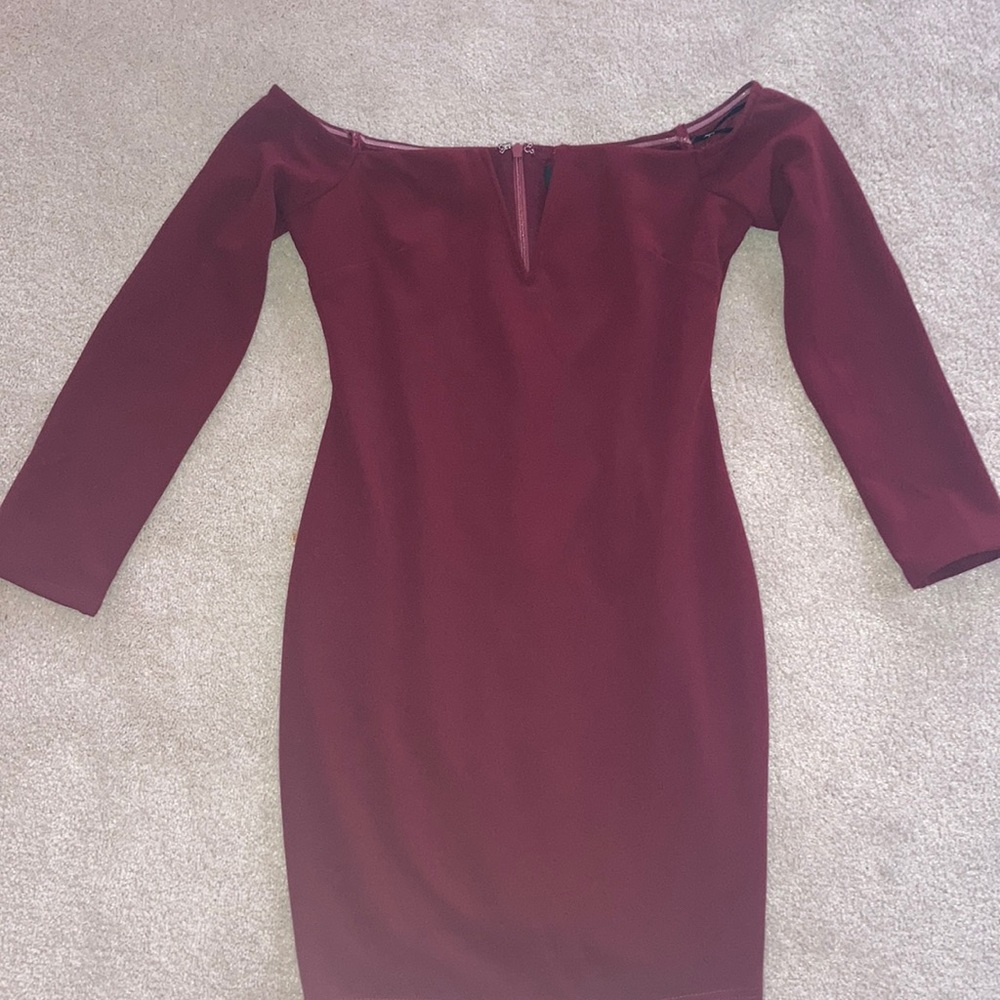 Off The Shoulder Maroon Cocktail Dress